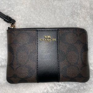Coach Corner Zip Wallet Genuine Leather